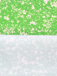 Bright Lime/Off-White 100% Polyester Clustered Floral Print Satin-Faced Blouse Weight Woven 58W