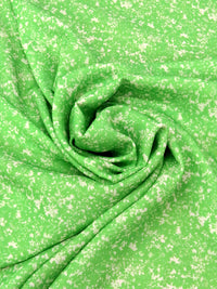 Bright Lime/Off-White 100% Polyester Clustered Floral Print Satin-Faced Blouse Weight Woven 58W