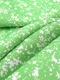 Bright Lime/Off-White 100% Polyester Clustered Floral Print Satin-Faced Blouse Weight Woven 58W