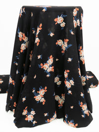 Black/Creamsicle/Dark Azure/Multi 100% Polyester Floral Print Crepe Blouse Weight Woven 56W