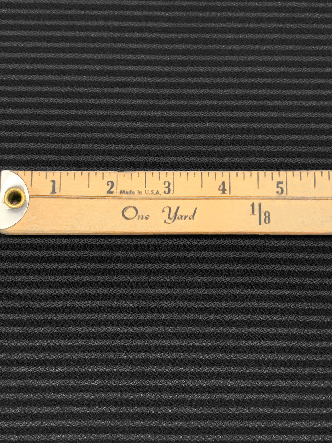 Black Polyester/Lycra Horizontal Sheer Stripe Knit 60W