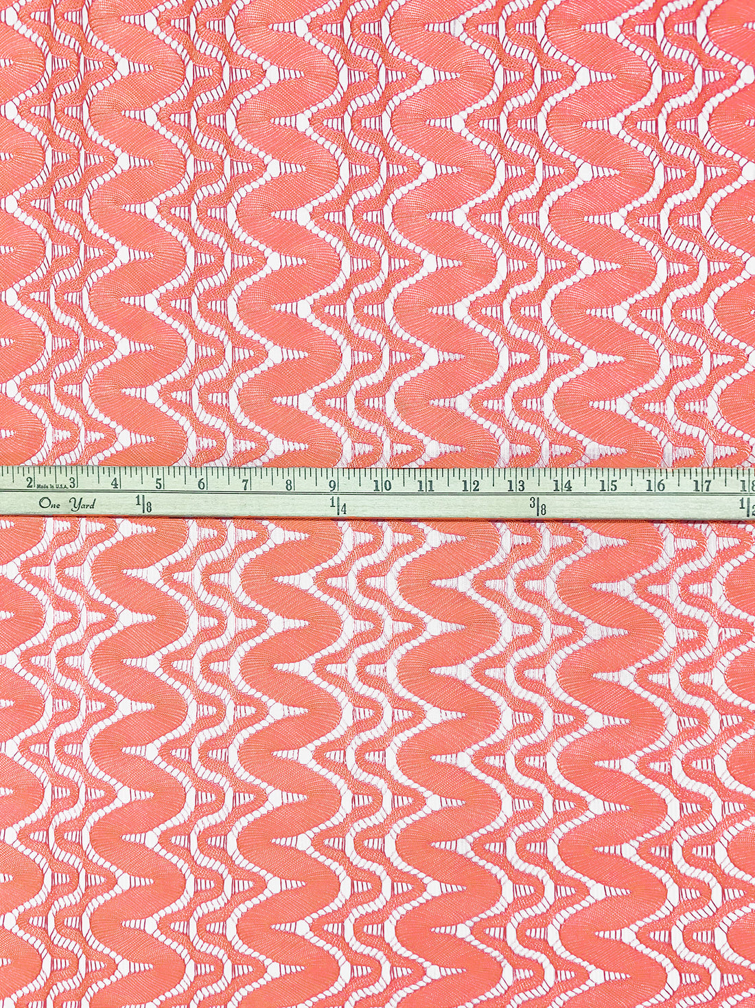 Dark Salmon Pink 100% Polyester Novelty Lace 56W