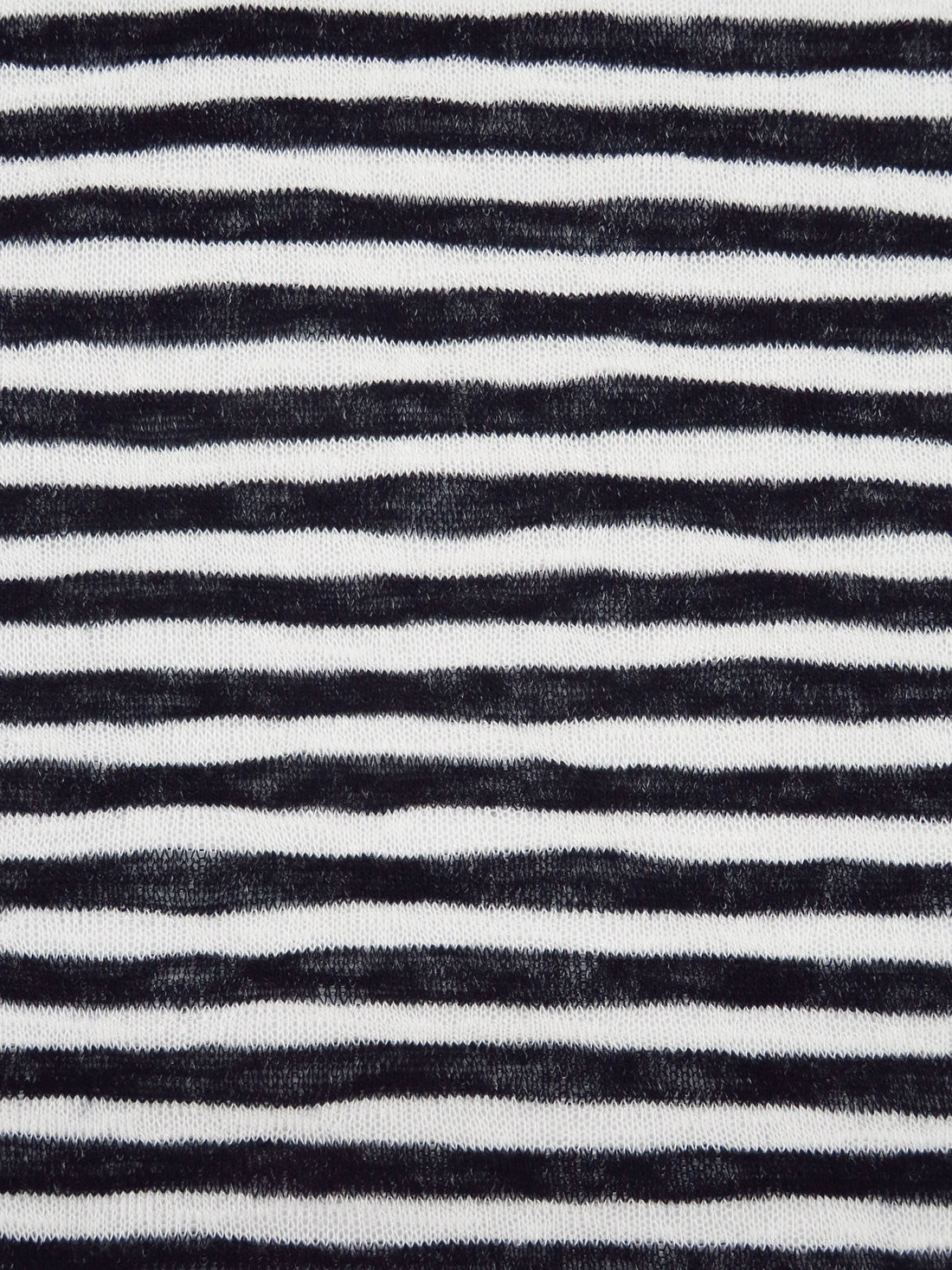 White/Dark Navy Rayon/Polyester Blend Horizontal Stripe Weave Sweater Jersey Knit - LA Designer - 56W