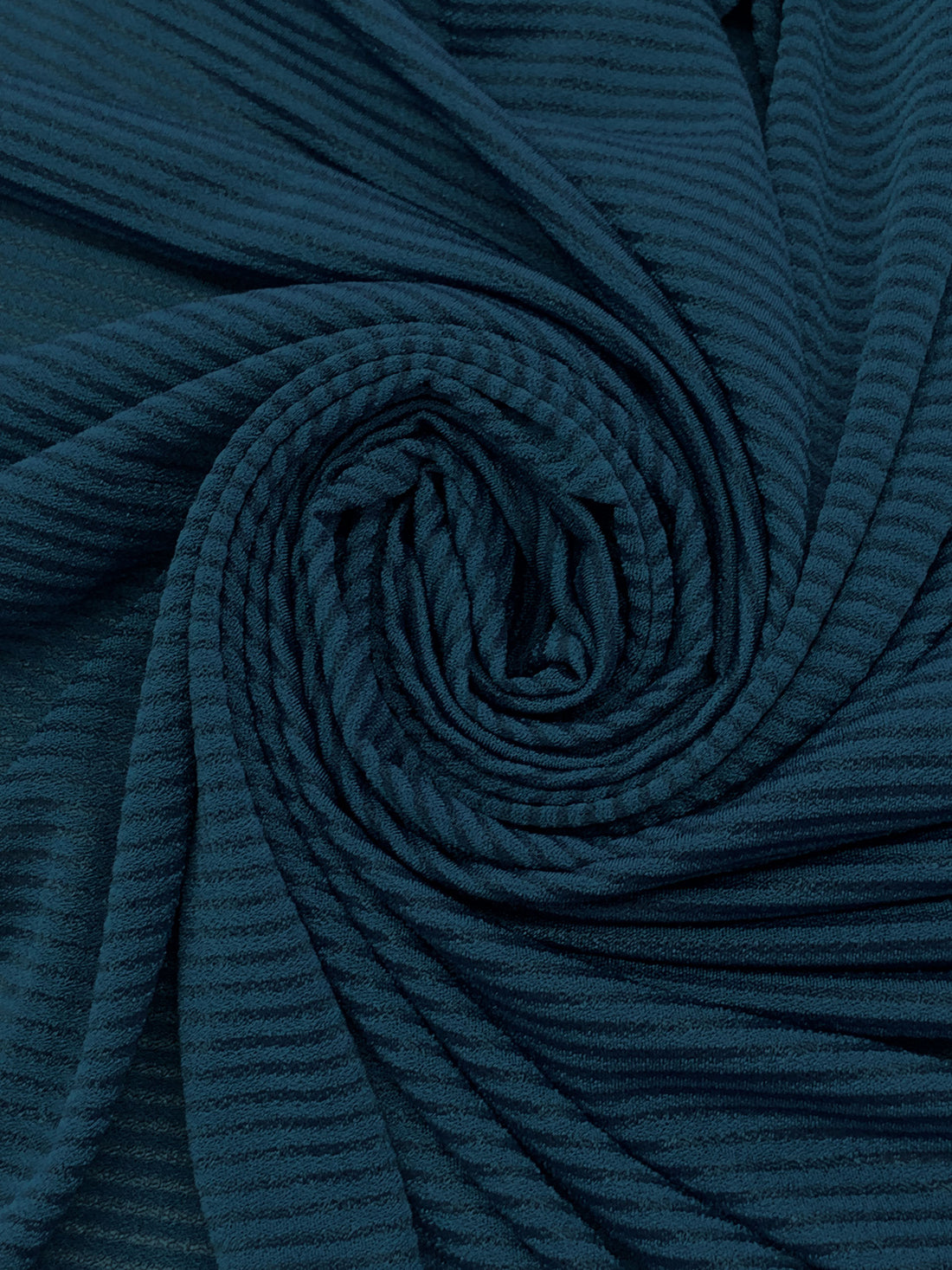 Deep Arctic Blue Polyester/Lycra Vertical Stripe Sheer Crepe Knit 58W