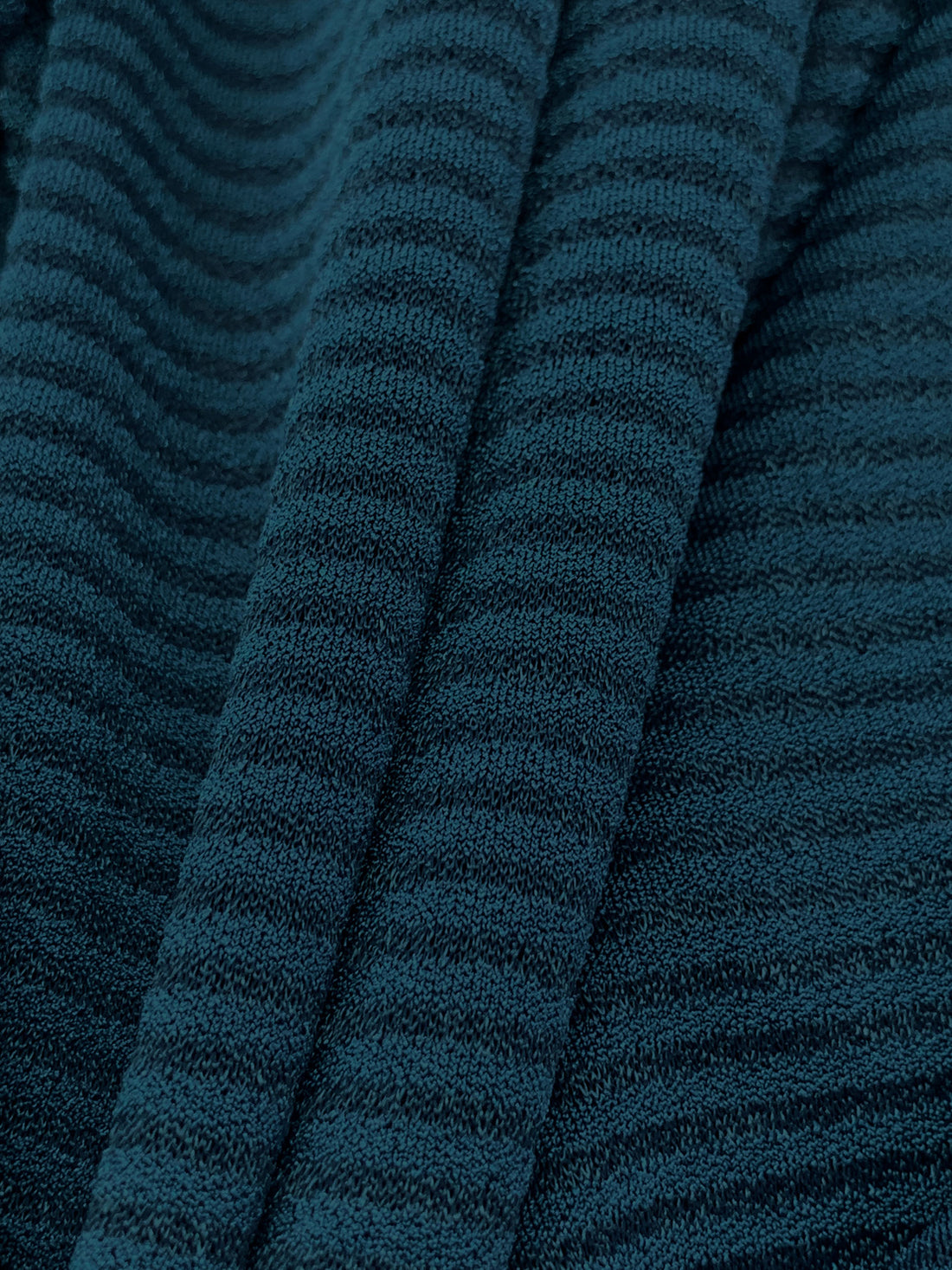 Deep Arctic Blue Polyester/Lycra Vertical Stripe Sheer Crepe Knit 58W