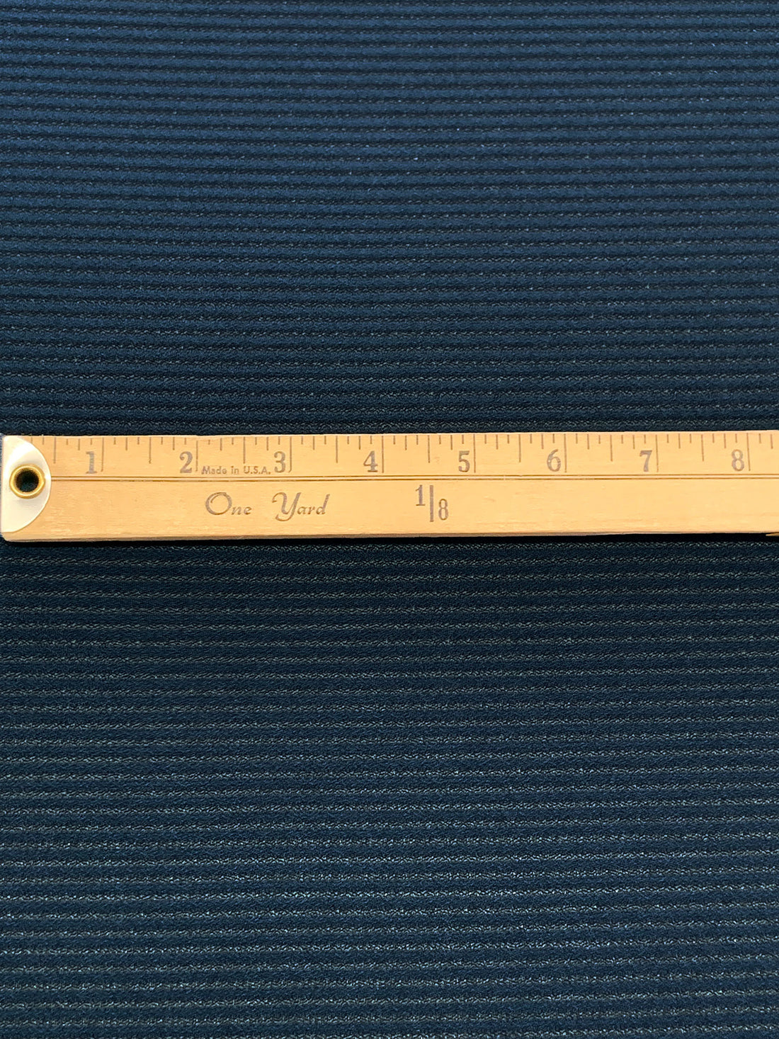 Deep Arctic Blue Polyester/Lycra Vertical Stripe Sheer Crepe Knit 58W