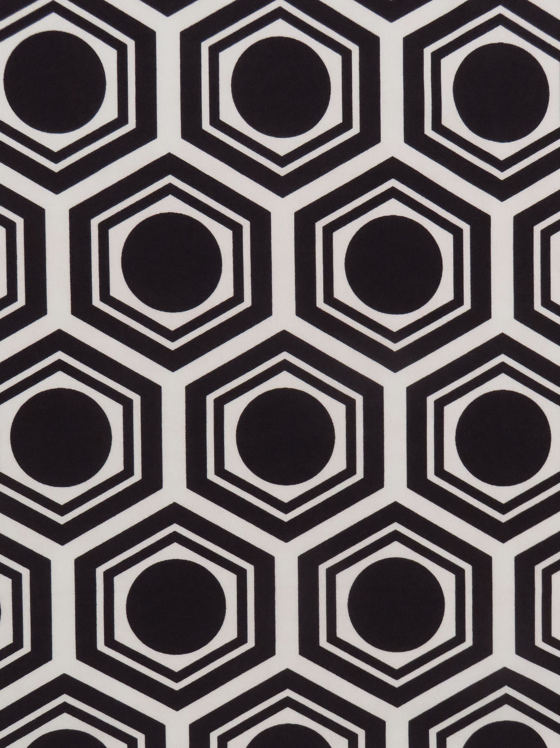 Black/Buff Beige Polyester/Lycra Geometric Print Stretch Shirt-Weight Woven - NY Designer - 60W