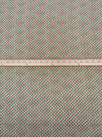 Hunter Green/Off-White/Salmon 100% Polyester Diamond Grid Print Gingham Weave Chiffon 58W