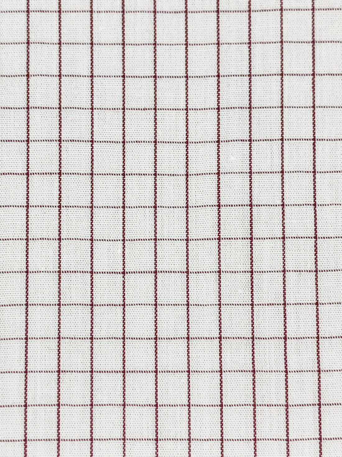 Baked Plum/White Cotton/Polyester Small Windowpane Plaid Shirting 58W