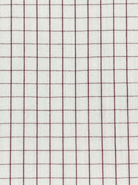 Baked Plum/White Cotton/Polyester Small Windowpane Plaid Shirting 58W