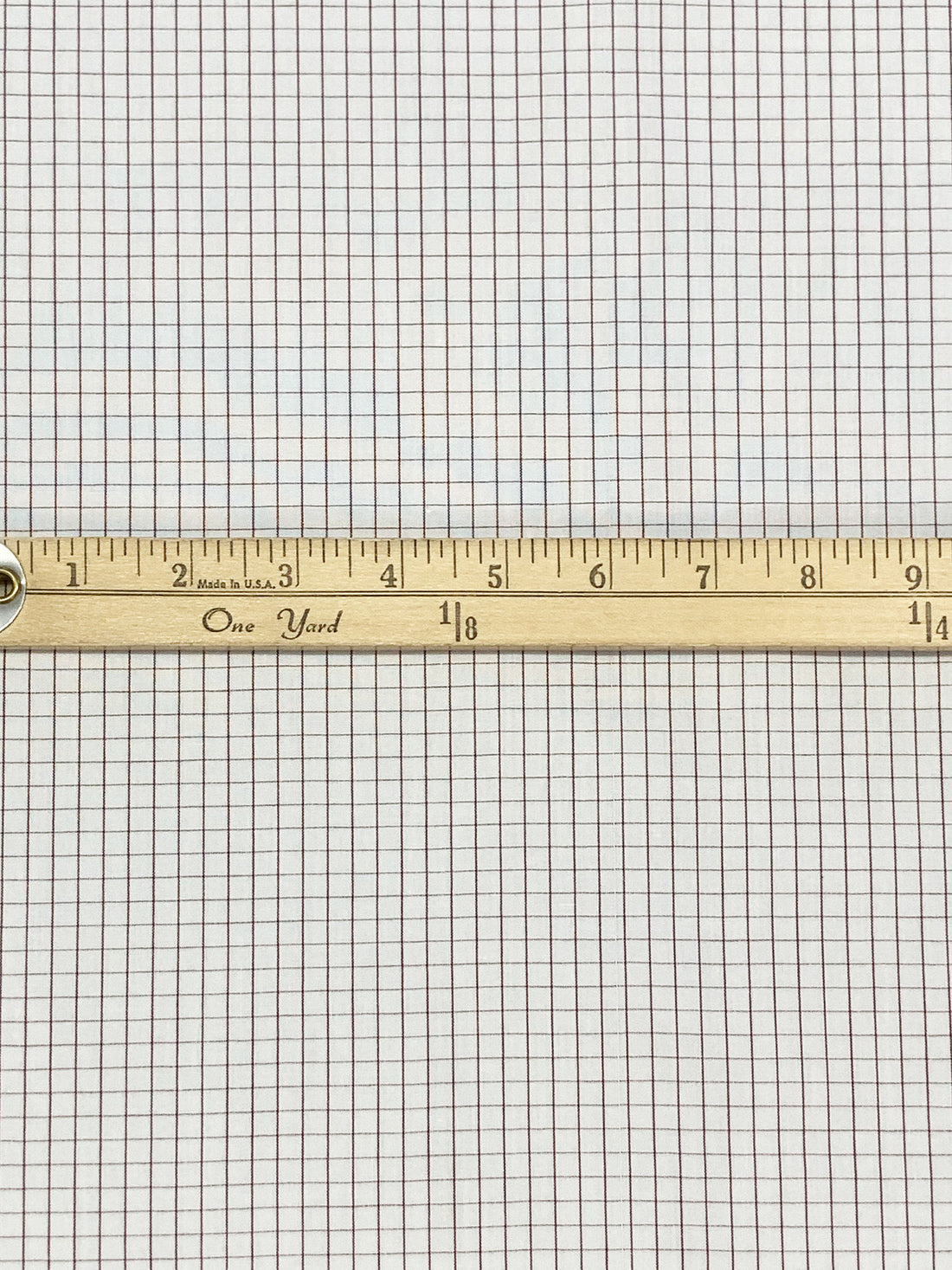 Baked Plum/White Cotton/Polyester Small Windowpane Plaid Shirting 58W