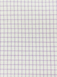 Lilac/White Cotton/Polyester Mini Windowpane Plaid Shirting 58W
