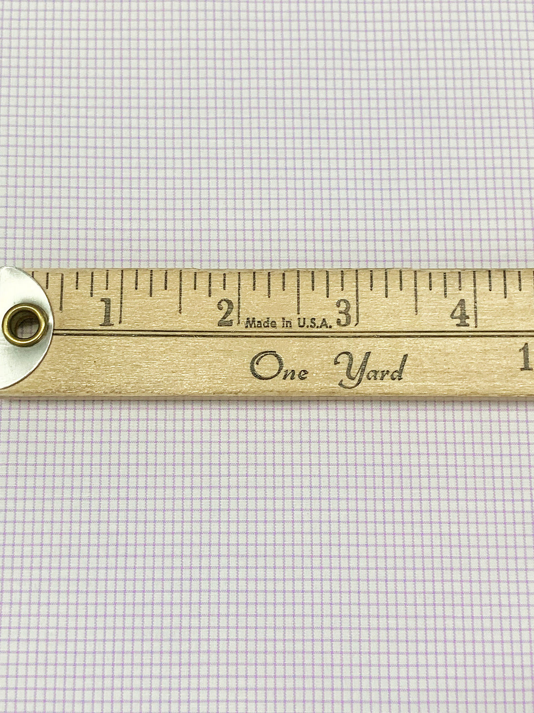 Lilac/White Cotton/Polyester Mini Windowpane Plaid Shirting 58W