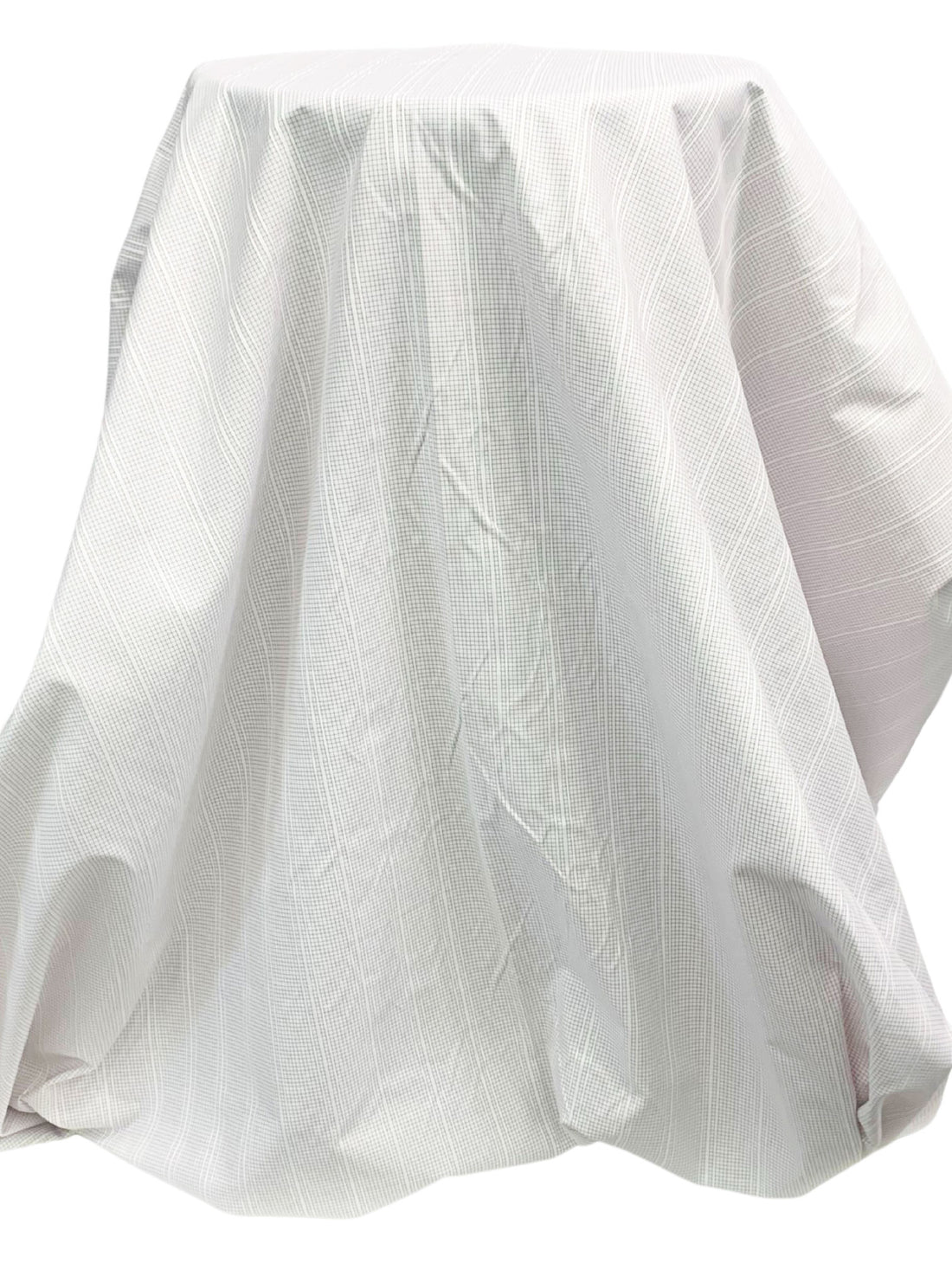 White/Dark Orchid Cotton/Polyester Mini Windowpane Plaid Vertical Stripe Shirting 58W