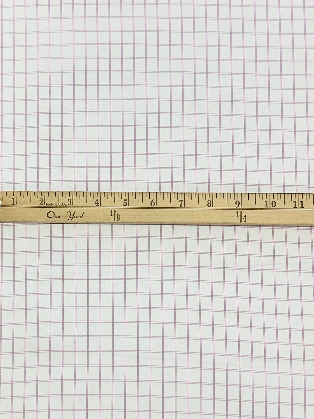 White/Lilac Cotton/Polyester Windowpane Plaid Shirting 58W