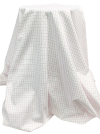 White/Lilac Cotton/Polyester Windowpane Plaid Shirting 58W