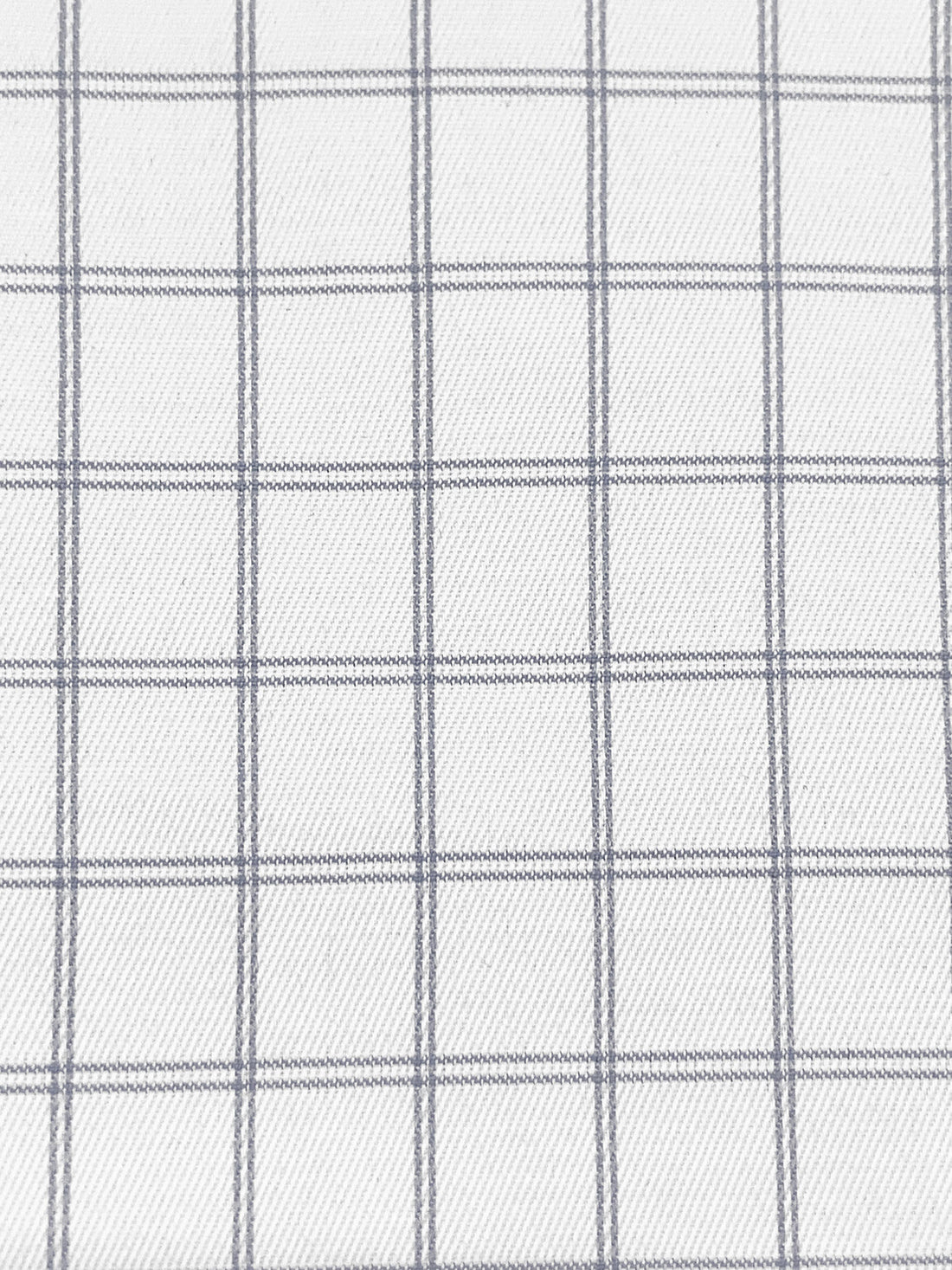 White/Cadet Gray Cotton/Polyester Windowpane Plaid Shirting 58W