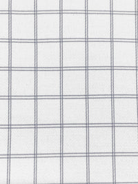 White/Cadet Gray Cotton/Polyester Windowpane Plaid Shirting 58W