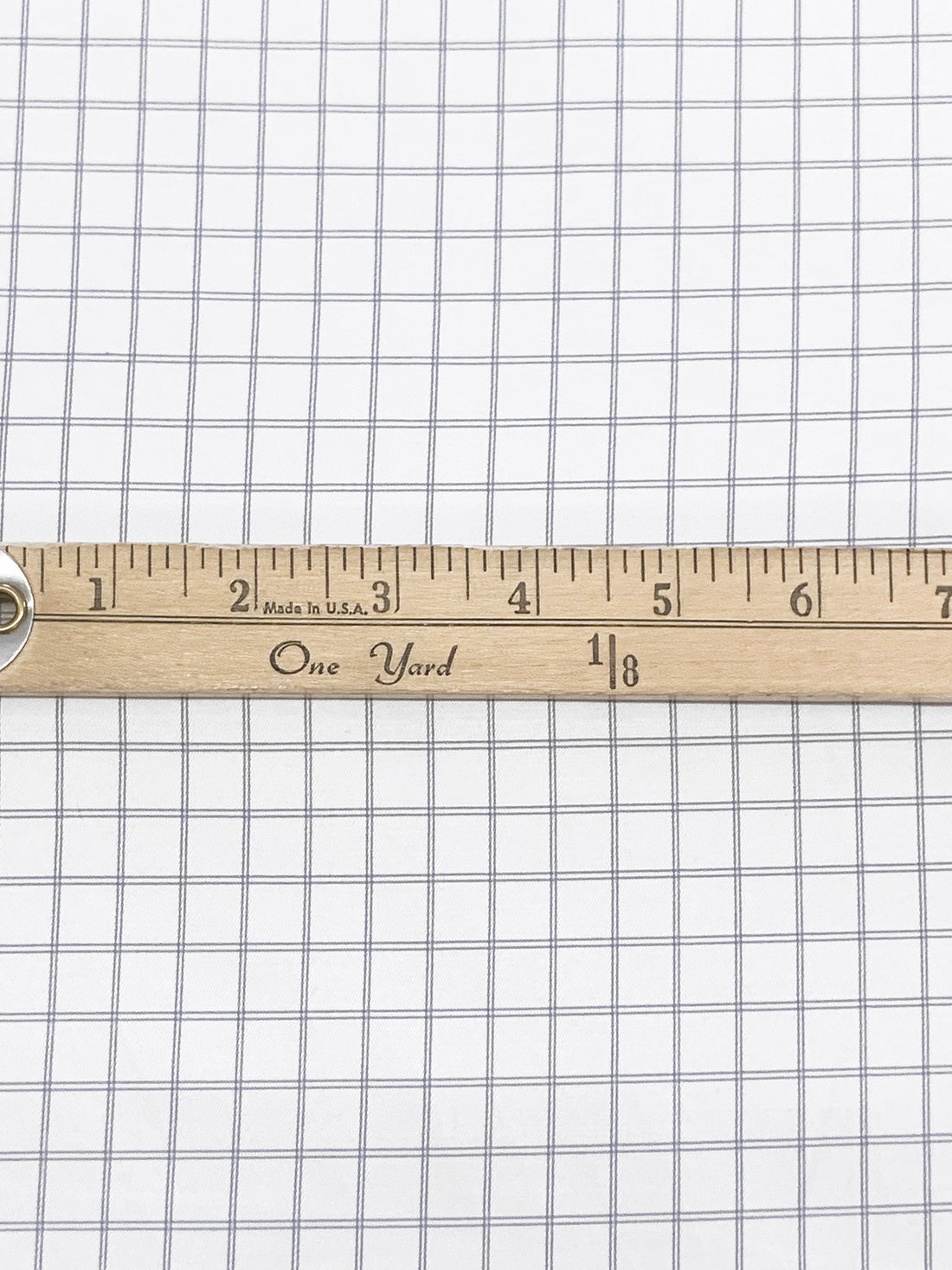 White/Cadet Gray Cotton/Polyester Windowpane Plaid Shirting 58W