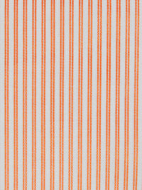 Tiger Orange/White Cotton/Polyester Vertical Satin Stripe Shirting 60W