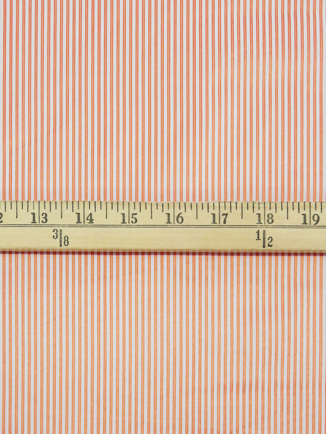 Tiger Orange/White Cotton/Polyester Vertical Satin Stripe Shirting 60W