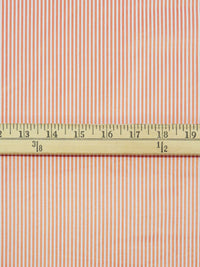 Tiger Orange/White Cotton/Polyester Vertical Satin Stripe Shirting 60W