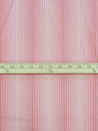 Flamingo/Cherry Pink/Silver/Dark Cabernet Cotton/Polyester Vertical Gradient Stripe Shirting 60W