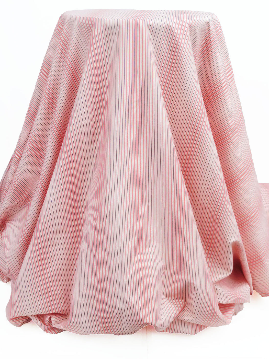 Flamingo/Cherry Pink/Silver/Dark Cabernet Cotton/Polyester Vertical Gradient Stripe Shirting 60W