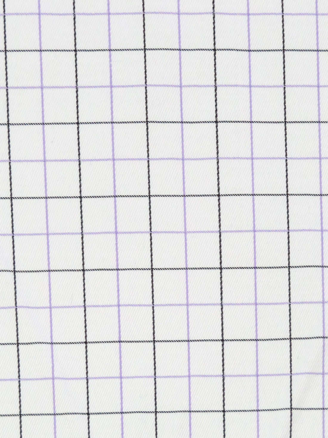 White/Black/Lavender Cotton/Polyester Windowpane Plaid Twill Shirting 58W