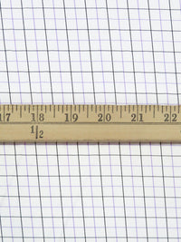 White/Black/Lavender Cotton/Polyester Windowpane Plaid Twill Shirting 58W