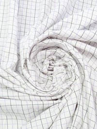 White/Black/Lavender Cotton/Polyester Windowpane Plaid Twill Shirting 58W