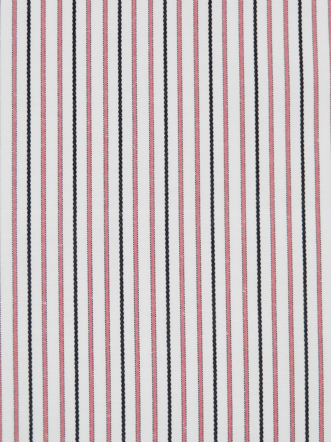 White/Salmon/Black Cotton/Polyester Vertical Stripe Shirting 58W