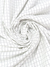 White/Black Cotton/Polyester Novelty Weave Windowpane Shirting 58W
