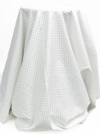 White/Black Cotton/Polyester Novelty Weave Windowpane Shirting 58W