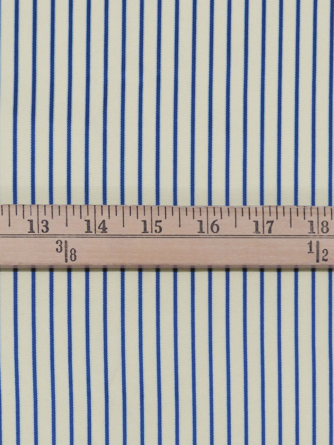 Pale Banana Yellow/Sapphire/Powder Blue Cotton/Polyester Vertical Stripe Shirting 58W