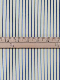 Pale Banana Yellow/Sapphire/Powder Blue Cotton/Polyester Vertical Stripe Shirting 58W