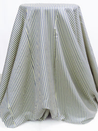 Pale Banana Yellow/Sapphire/Powder Blue Cotton/Polyester Vertical Stripe Shirting 58W