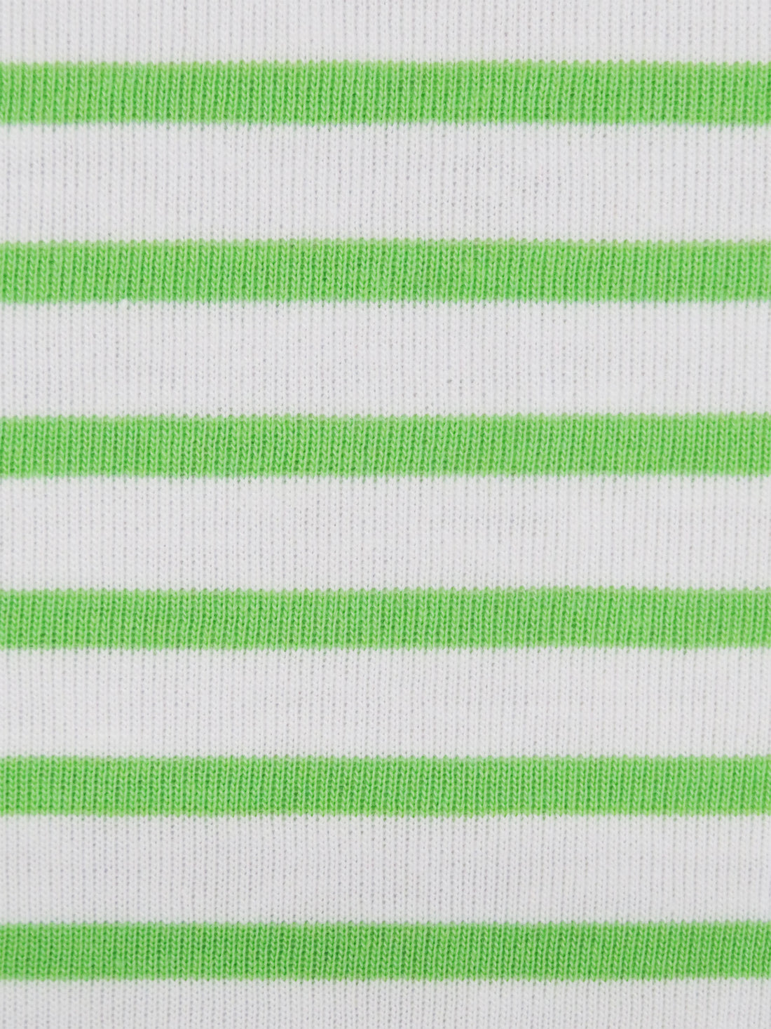 White/Screaming Green Cotton/Polyester Horizontal Stripe Jersey Knit 54W