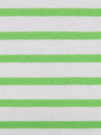 White/Screaming Green Cotton/Polyester Horizontal Stripe Jersey Knit 54W