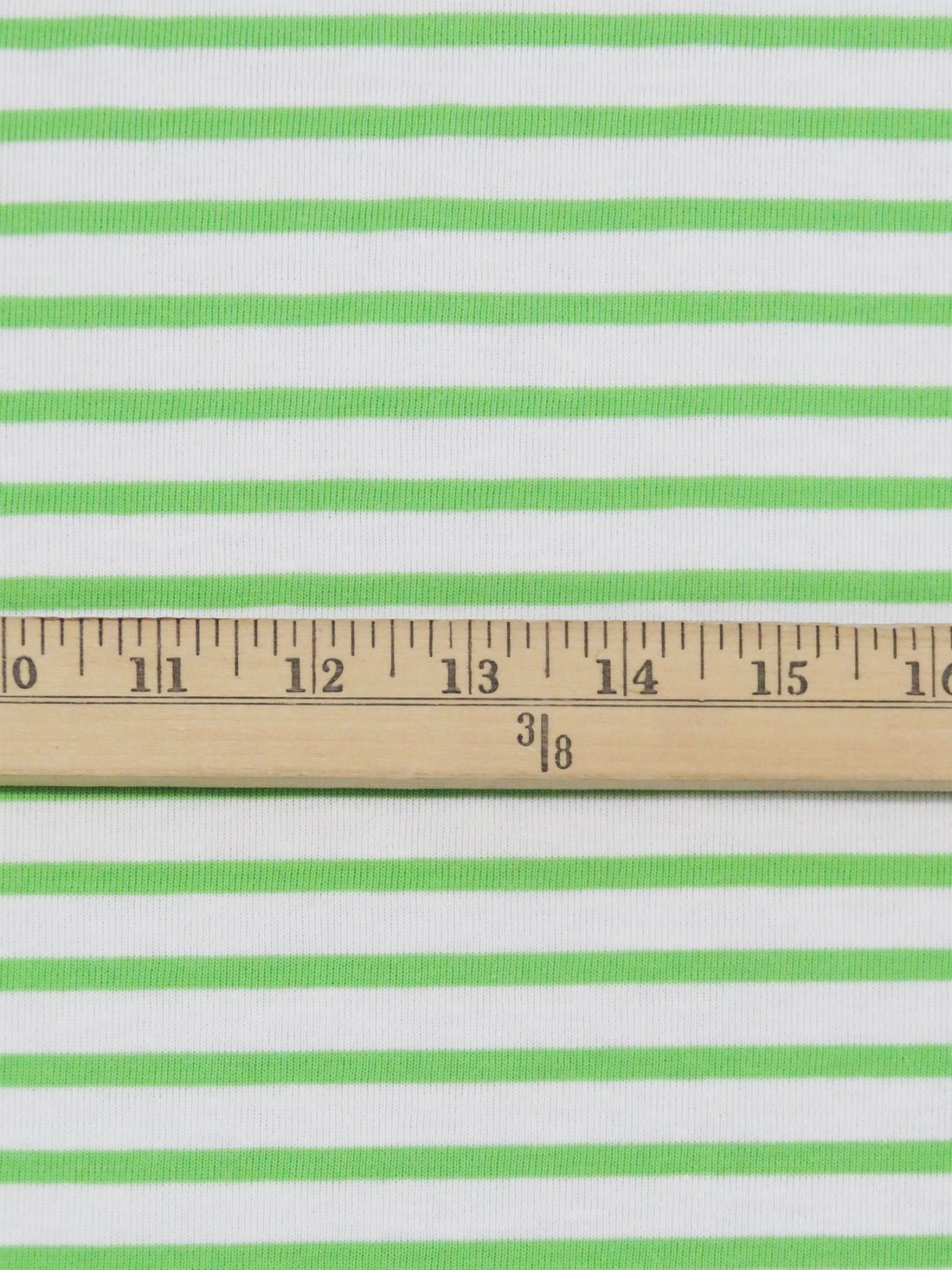 White/Screaming Green Cotton/Polyester Horizontal Stripe Jersey Knit 54W