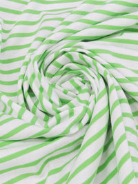 White/Screaming Green Cotton/Polyester Horizontal Stripe Jersey Knit 54W