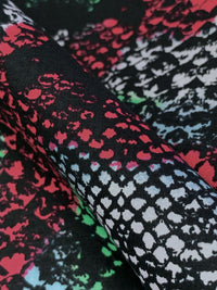 Cerulean Frost/Sea Green/Black/Berry Red 100% Cotton Abstract Print Lawn 52W