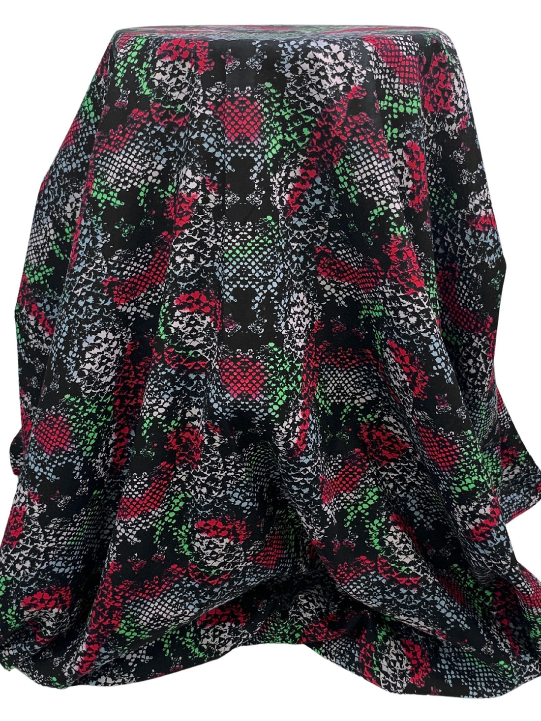 Cerulean Frost/Sea Green/Black/Berry Red 100% Cotton Abstract Print Lawn 52W