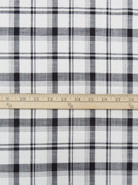 Eggshell/Black Cotton/Rayon Yarn-Dyed Plaid Shirting 60W