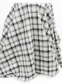 Eggshell/Black Cotton/Rayon Yarn-Dyed Plaid Shirting 60W