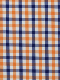Sharp Cheddar/Dark Blueberry/White 100% Cotton Check Plaid Shirting 56W