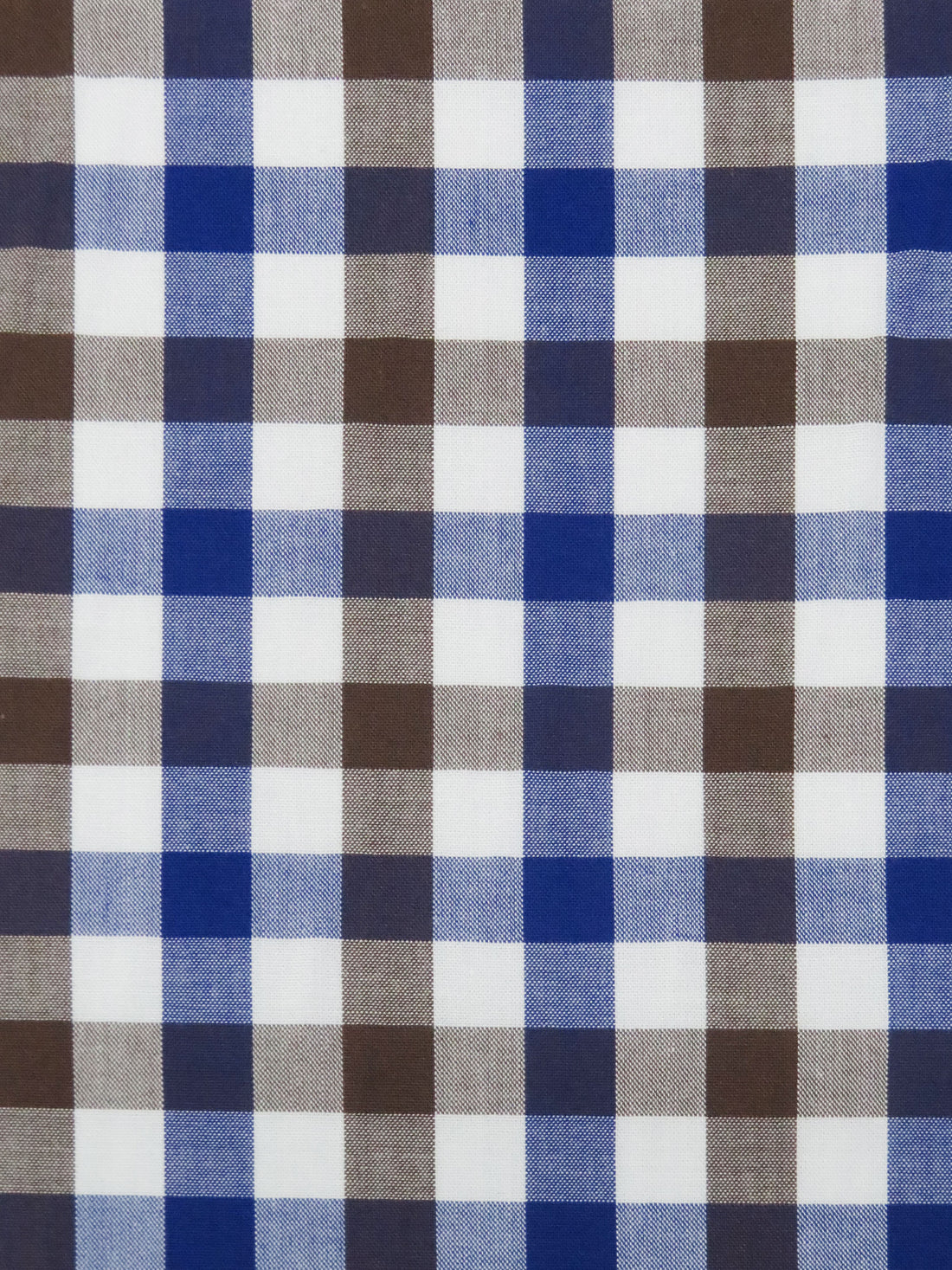 Willow Brown/Dark Blueberry/White 100% Cotton Plaid Check Shirting 56W