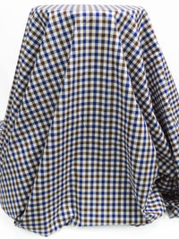 Willow Brown/Dark Blueberry/White 100% Cotton Plaid Check Shirting 56W