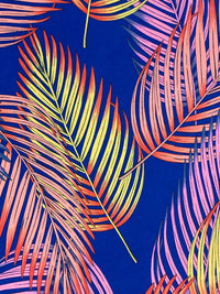 Cobalt Blue/Melon Pink/Dandelion/Multi Polyester/Lycra Tropical Fern Print FTY Knit 58W