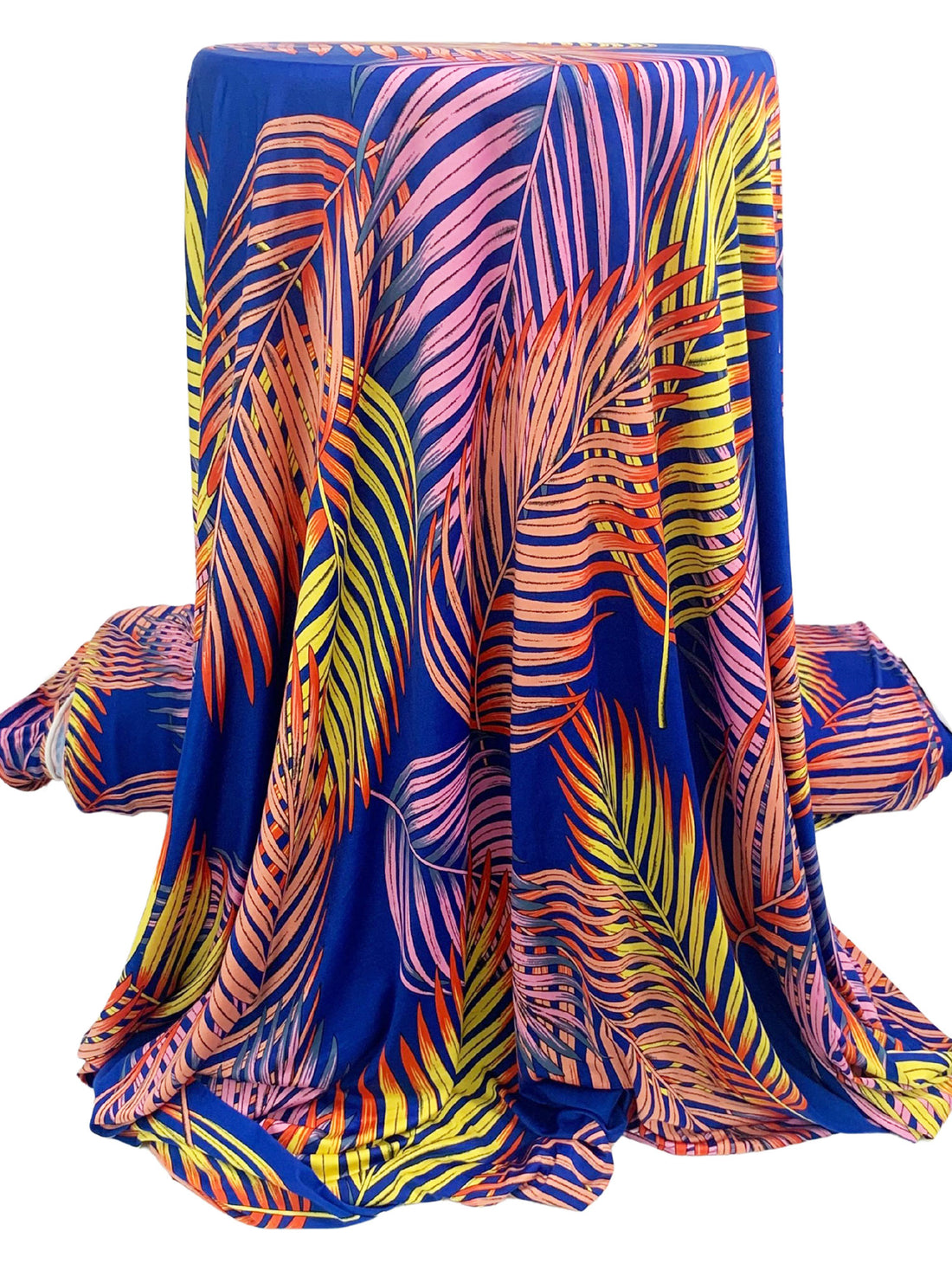 Cobalt Blue/Melon Pink/Dandelion/Multi Polyester/Lycra Tropical Fern Print FTY Knit 58W